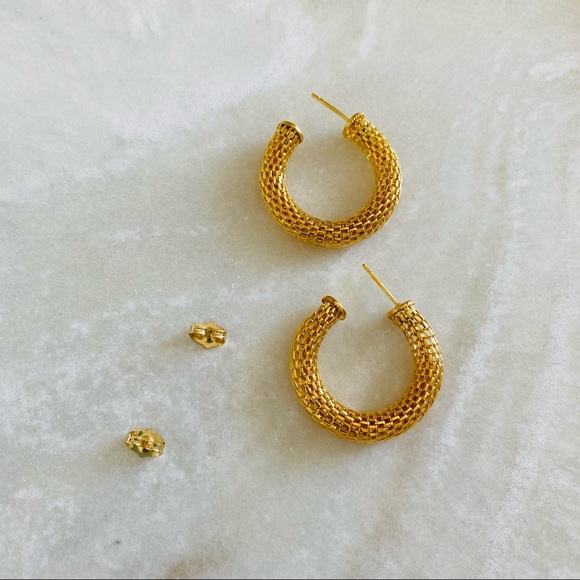 Gold Braided Hoops - Picture 6 of 9